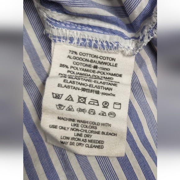 Free People Striped Blue Off Shoulder Blouse Bell Sleeve XS - Picture 13 of 14